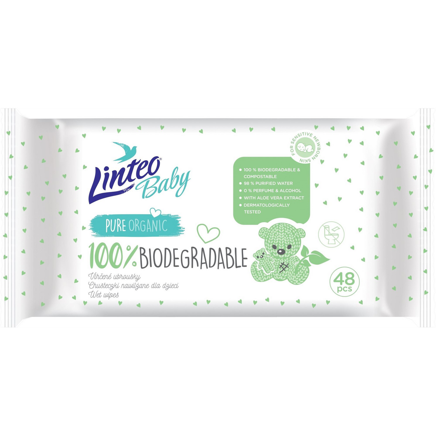 LINTEO Baby 100% biológiailag lebomló, 48 db (8595686302002)