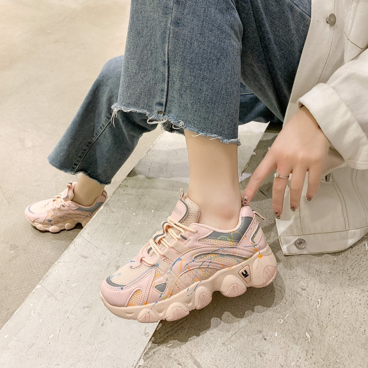 Luminous super fire daddy shoes women trend sneakers