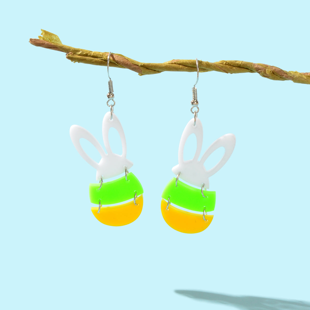 Lovely Colourful Acrylic Rabbit Bunny Earrings Women Easter Holiday Accessories