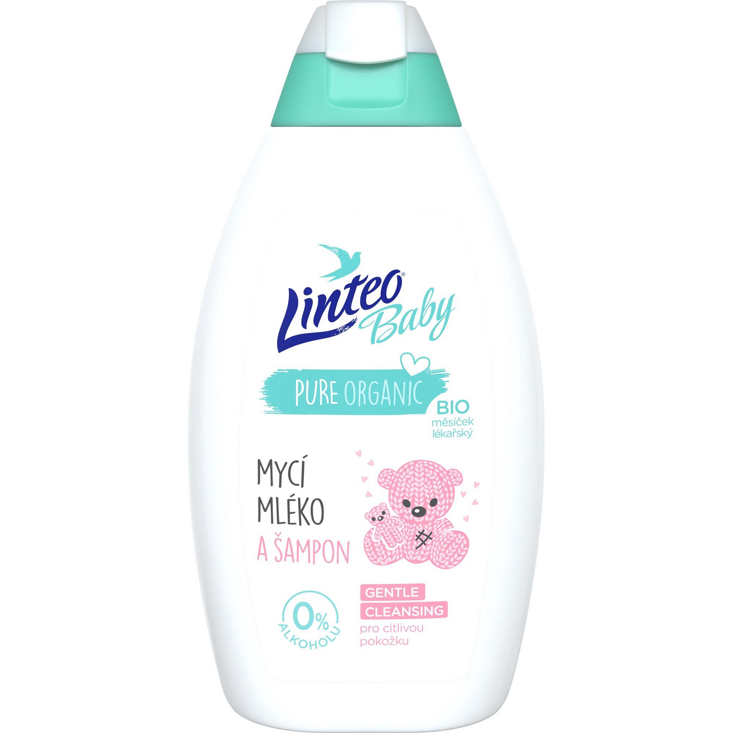 LINTEO BABY Baby tisztító tej és sampon 425 ml (8595686302255)