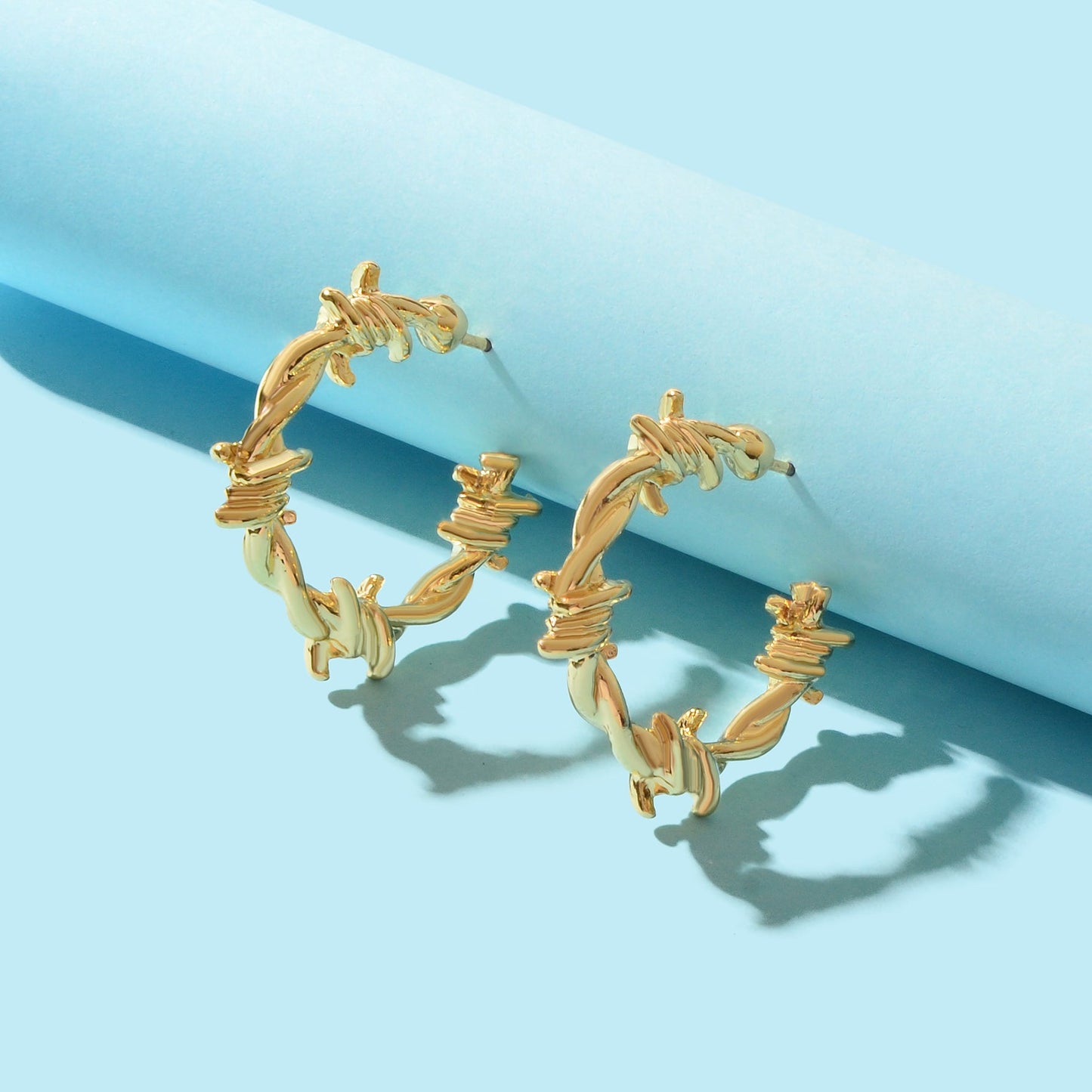 Gold Metal Geometric Small Hoop Earrings Women Accessories Ear Stud Jewellery