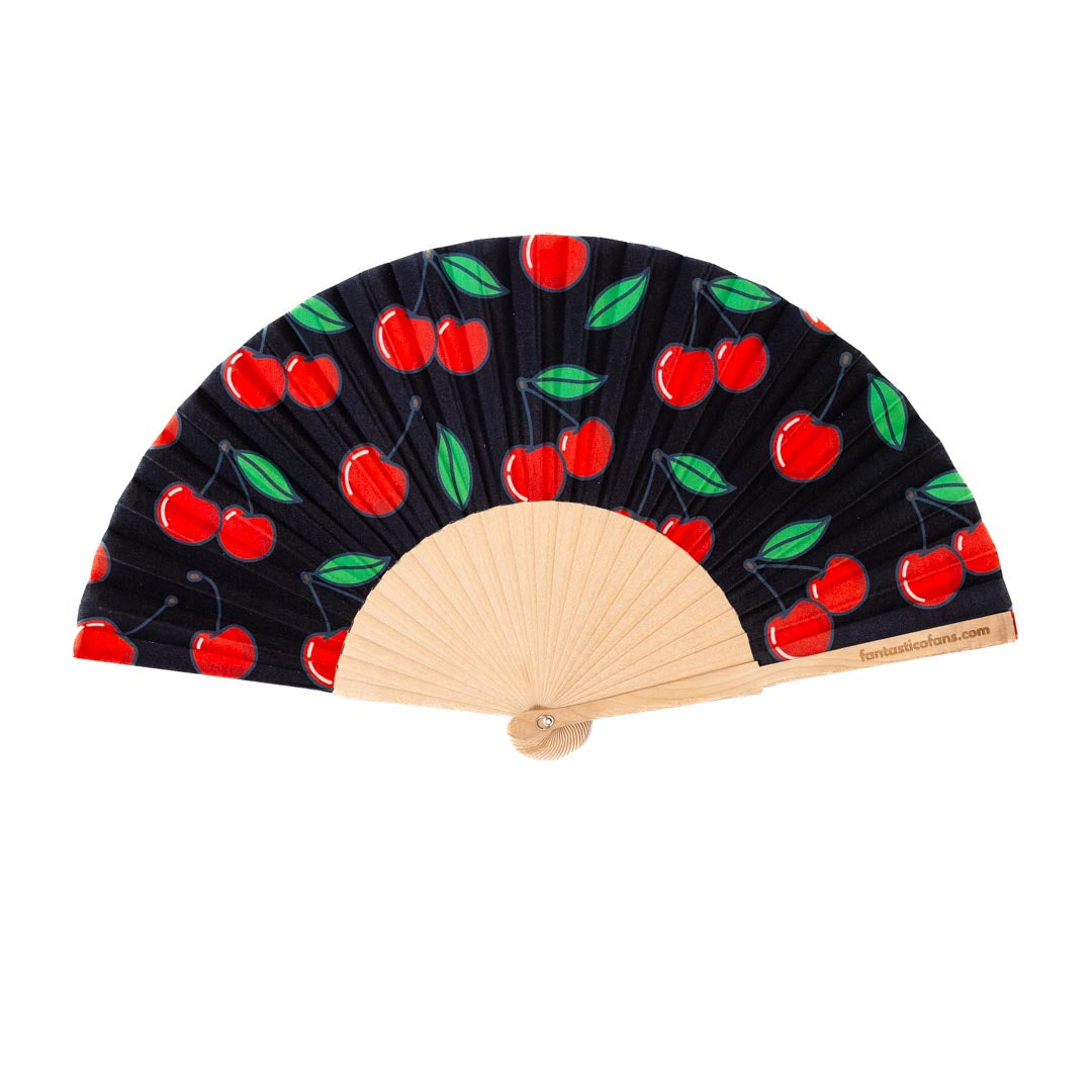 Cherries 23cm fan Black