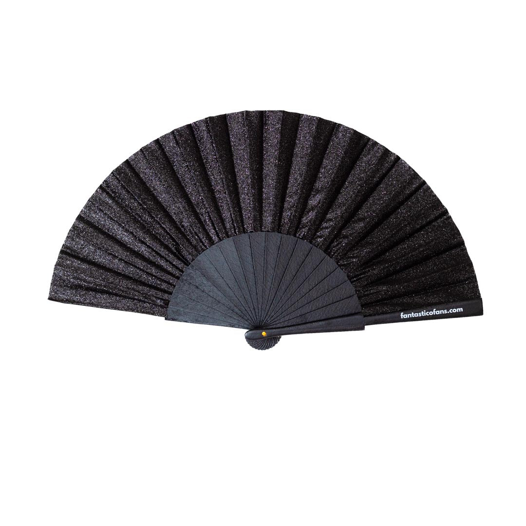 Black Glitter 23cm fan