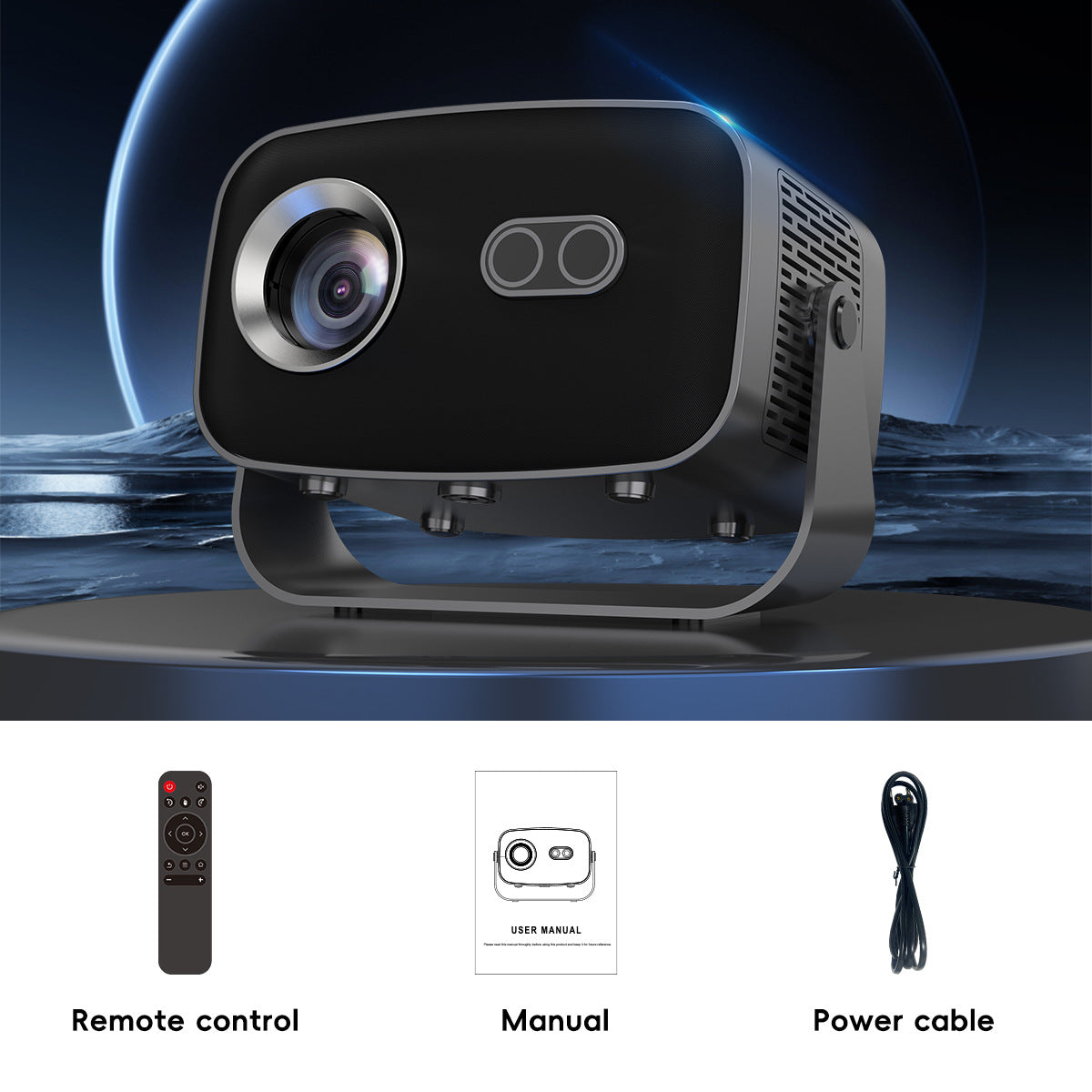 NNEDSZ V100 Auto-Focus 4K Mini Projector (950S)with Android WiFi for Home Theater 197*91*101MM(2+8G)
