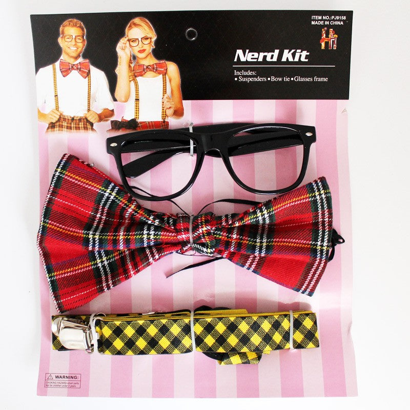 Nerd Kit (Includes Braces, Bow Tie, Glass Frame)