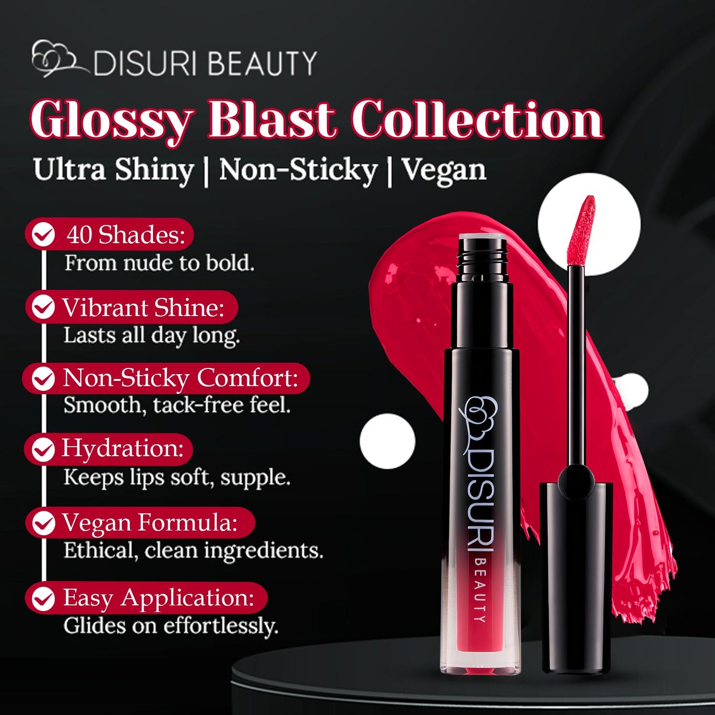 DISURI Beauty Glossy Blast Lip Gloss - Medellín