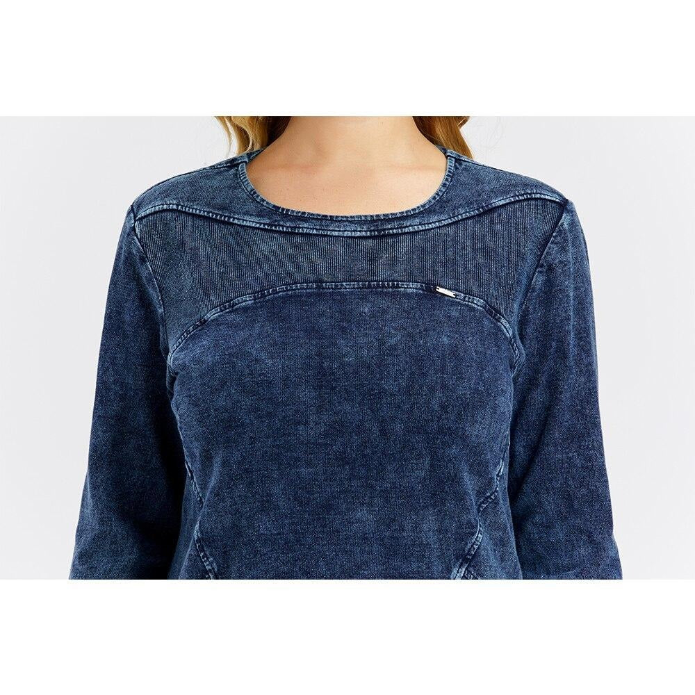 Women's Plus Size Denim Dress Elasticity Knitted Denim Dresses Slim Fit Casual Dress Knee-Length Midi Dress