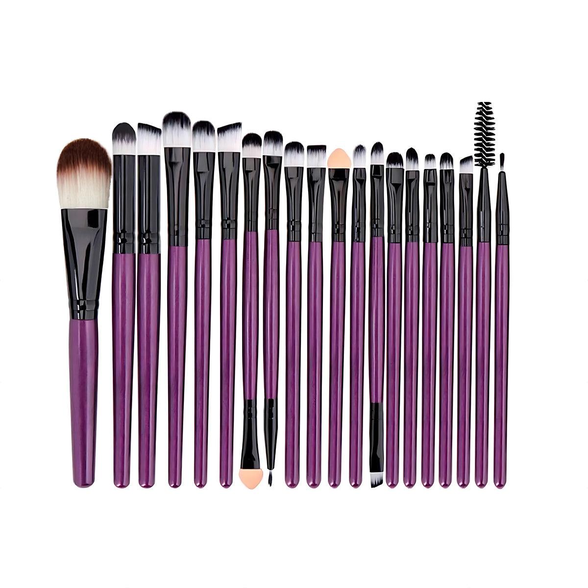 20 Pcs Makeup Brush Set Eyeshadow Eyebrow Powder Foundation Contour Lip Brushes