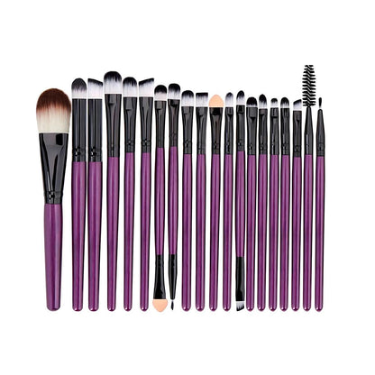 20 Pcs Makeup Brush Set Eyeshadow Eyebrow Powder Foundation Contour Lip Brushes