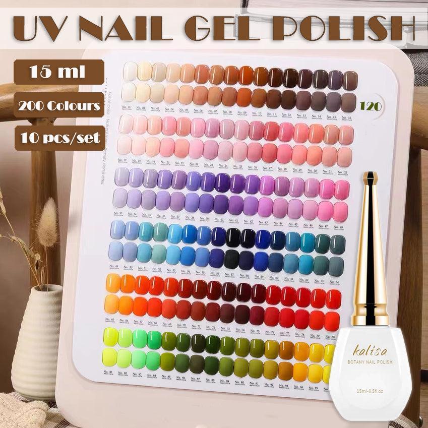 Kalisa 10Pcs Gel Nail Set Gel Nail Polish Kit Glitter Soak Off Uv Varnish 15Ml
