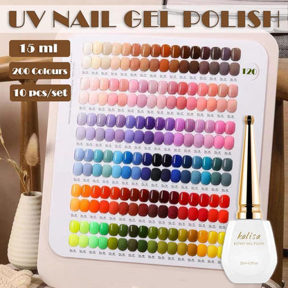 Kalisa 10Pcs Gel Nail Set Gel Nail Polish Kit Glitter Soak Off Uv Varnish 15Ml