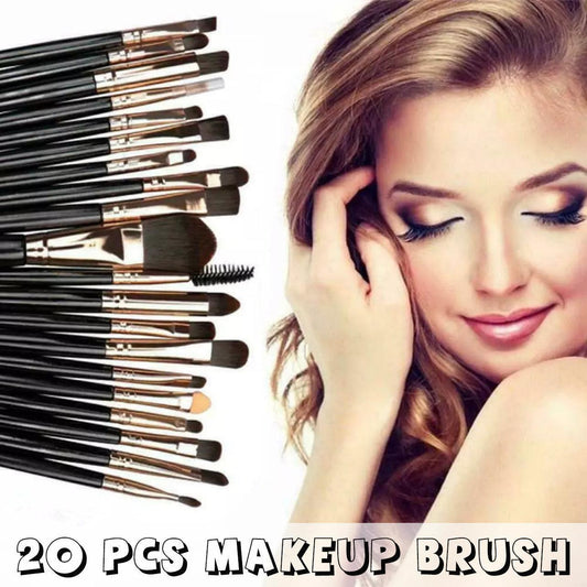 20 Pcs Makeup Brush Set Eyeshadow Eyebrow Powder Foundation Contour Lip Brushes