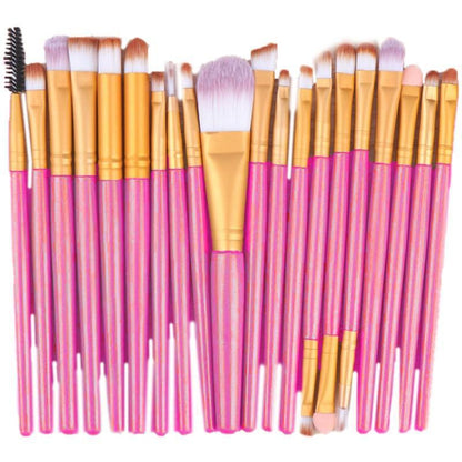 20 Pcs Makeup Brush Set Eyeshadow Eyebrow Powder Foundation Contour Lip Brushes