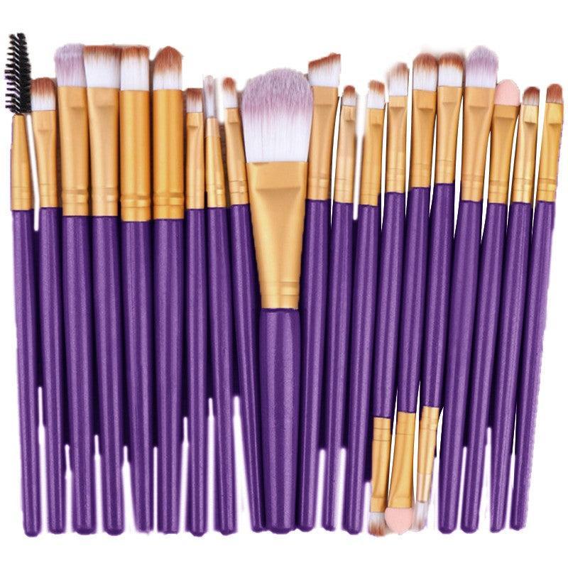20 Pcs Makeup Brush Set Eyeshadow Eyebrow Powder Foundation Contour Lip Brushes