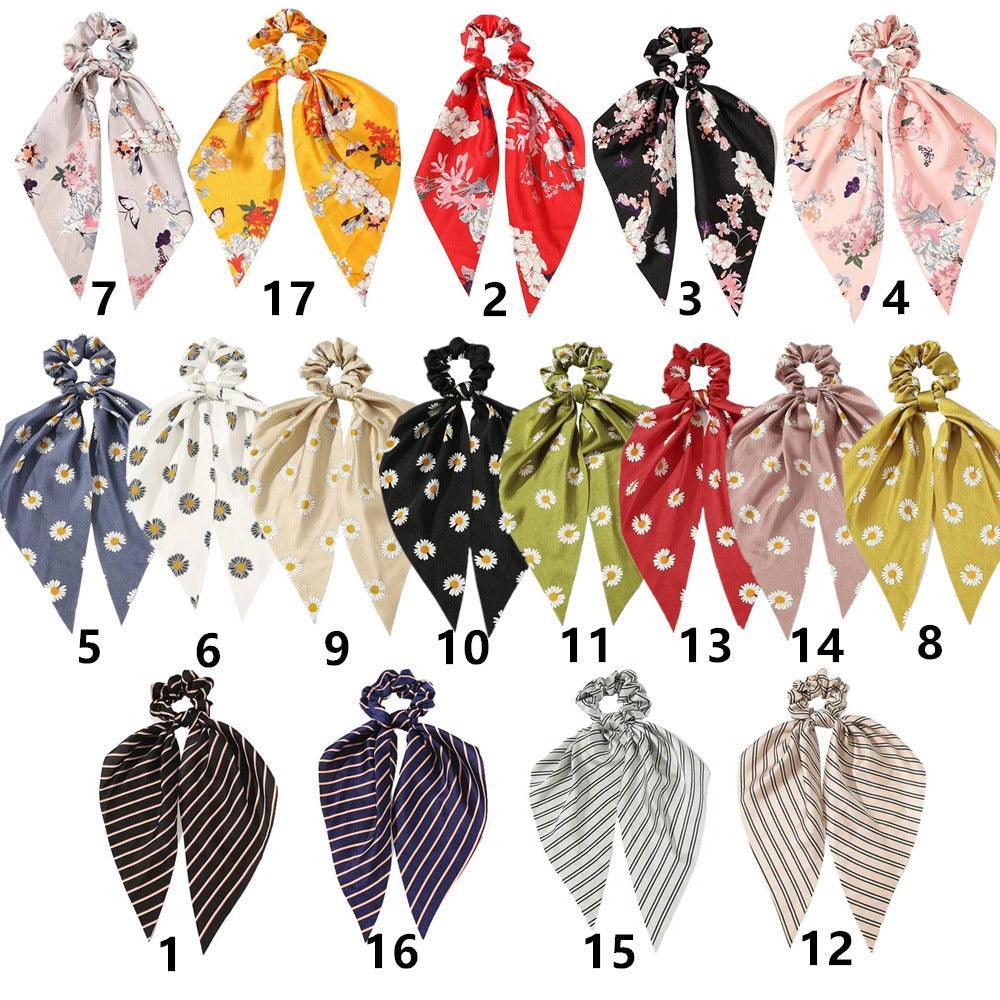 Chiffon Ponytail Scarf Bow Elastic Hair Rope Tie Scrunchies Ribbon Hair Bands