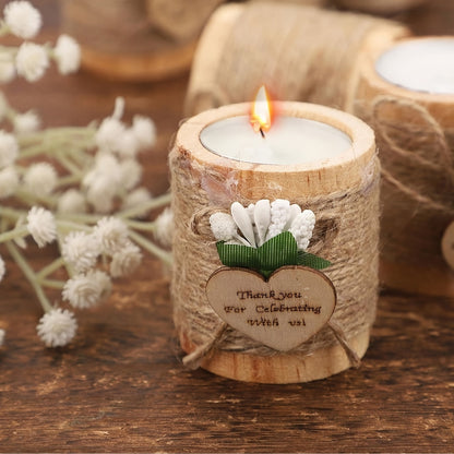Wooden Tea Candle Holder, Rustic Romance Decor