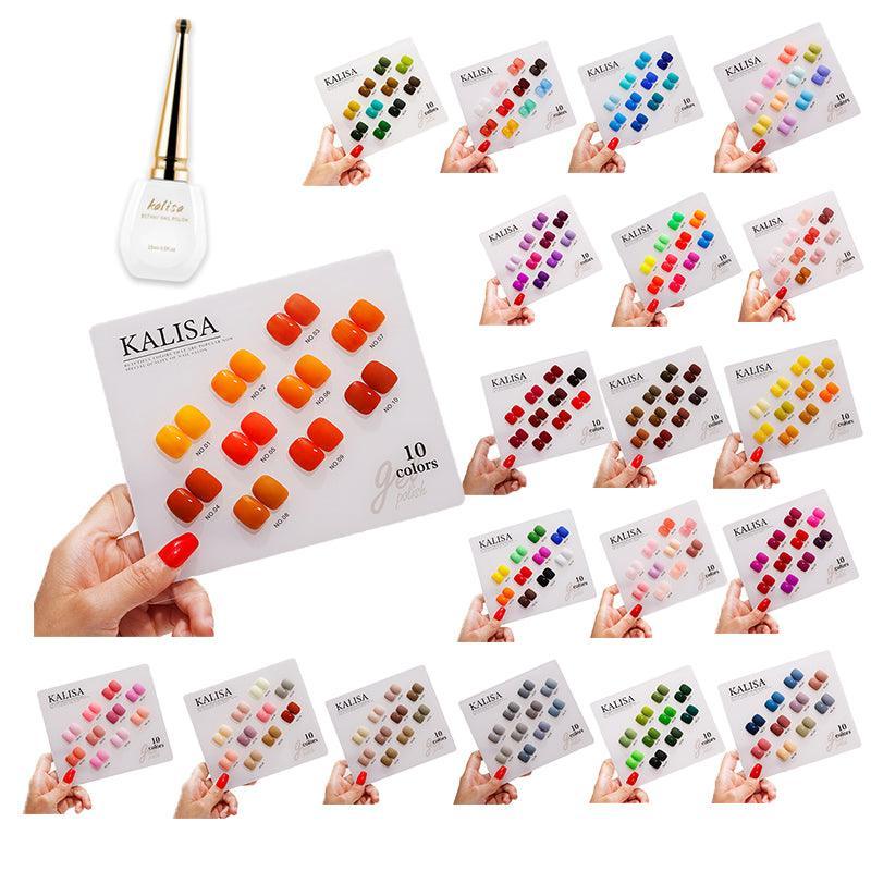 Kalisa 10Pcs Gel Nail Set Gel Nail Polish Kit Glitter Soak Off Uv Varnish 15Ml