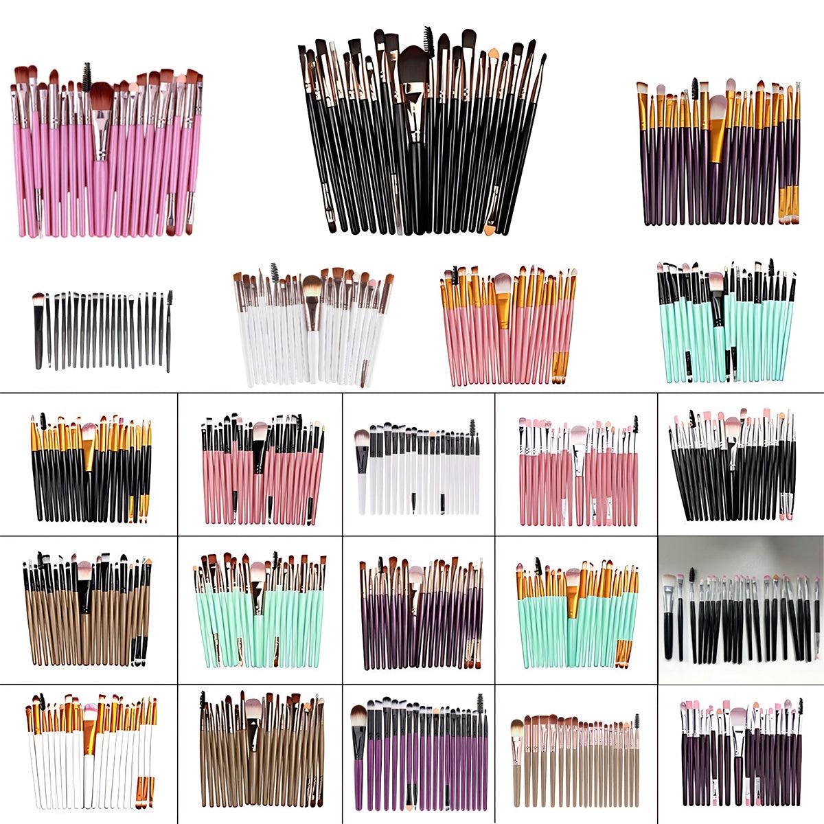 20 Pcs Makeup Brush Set Eyeshadow Eyebrow Powder Foundation Contour Lip Brushes