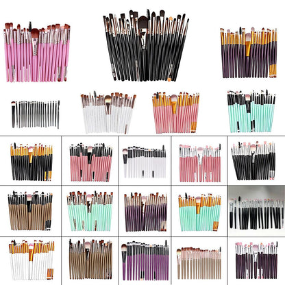 20 Pcs Makeup Brush Set Eyeshadow Eyebrow Powder Foundation Contour Lip Brushes