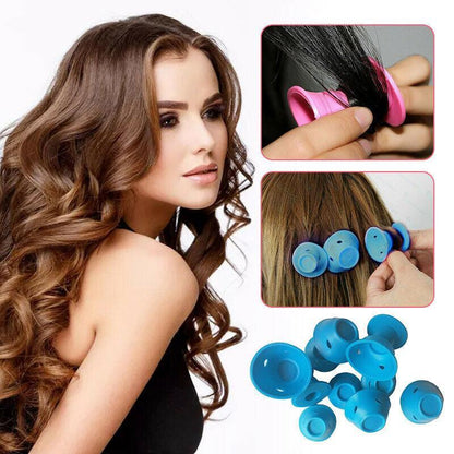 10Pcs DIY Magic Silicone Hair Curlers No-Heat Soft Rollers