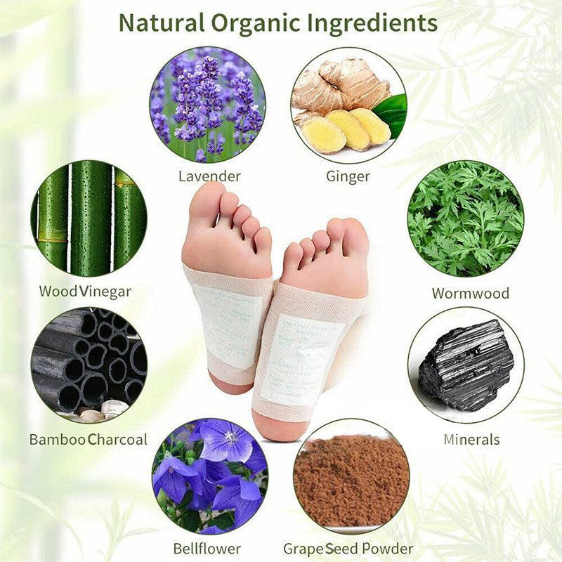 10-50Pcs Natural Plant Detox Foot Patches with Sticky Adhesives