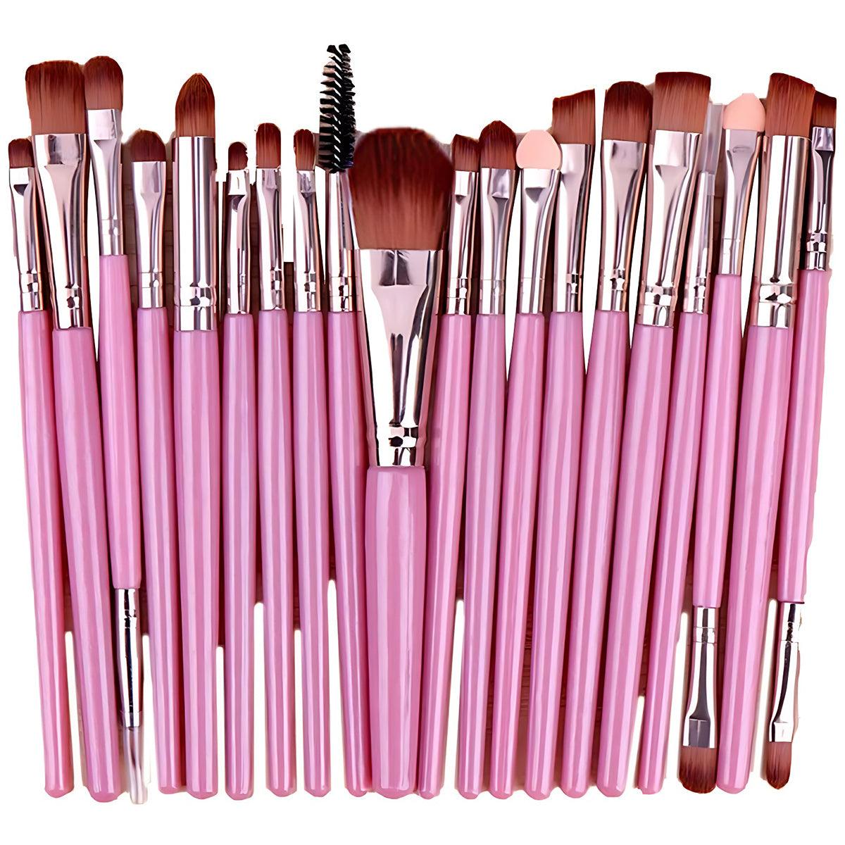 20 Pcs Makeup Brush Set Eyeshadow Eyebrow Powder Foundation Contour Lip Brushes