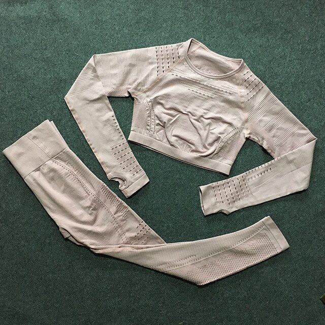 2 pieces gym set workout clothes for women flawless knit VIP