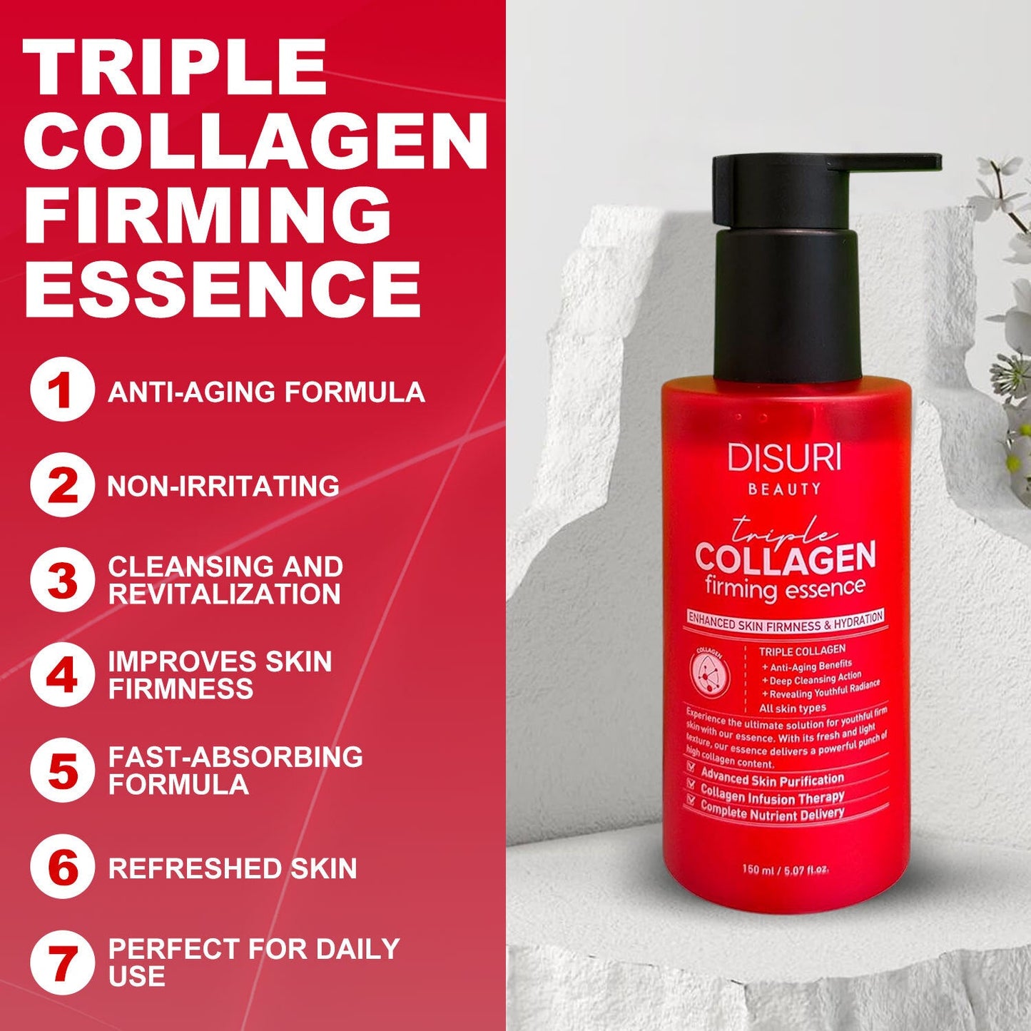 Triple Collagen Firming Essence – Anti-Aging, 5.07 oz | DISURI Beauty