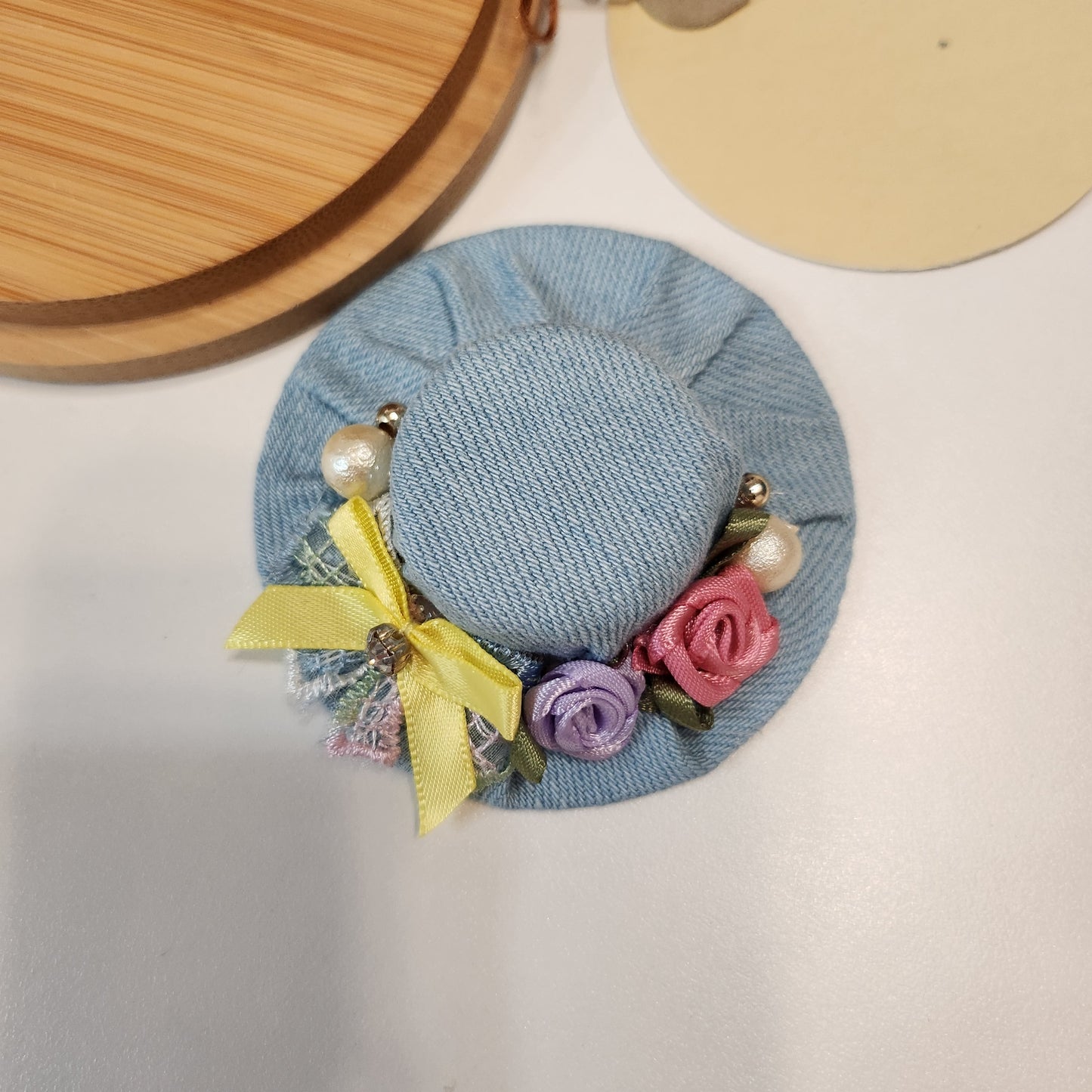 Recycled Denim Mini Hat Hairclip