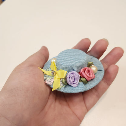 Recycled Denim Mini Hat Hairclip