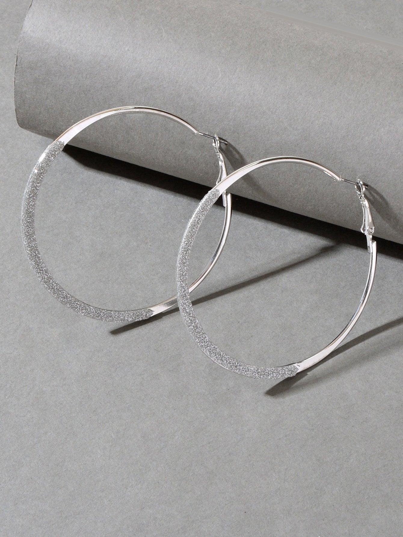 Spinning Rosegold Silver Big Circle Hoop Party Earrings Women Teens Accessories