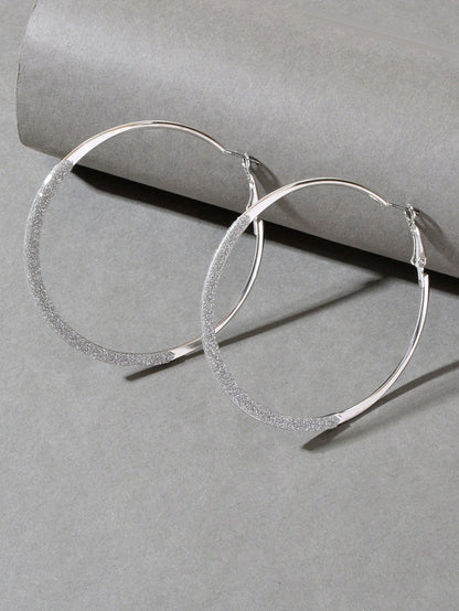 Spinning Rosegold Silver Big Circle Hoop Party Earrings Women Teens Accessories