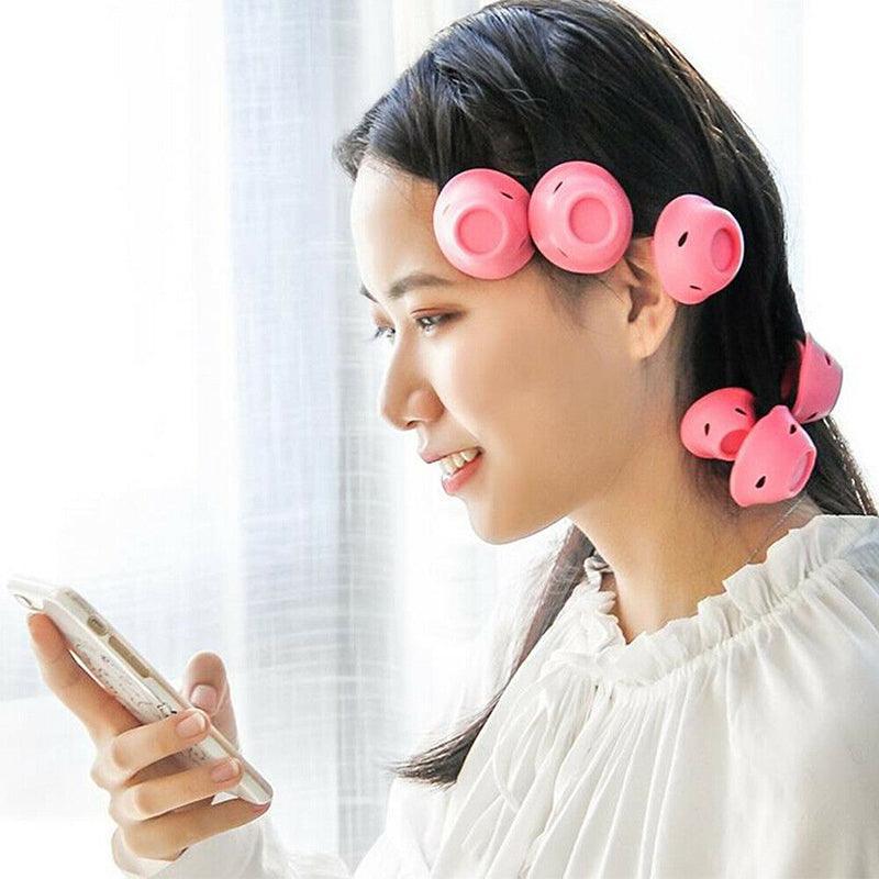10Pcs DIY Magic Silicone Hair Curlers No-Heat Soft Rollers