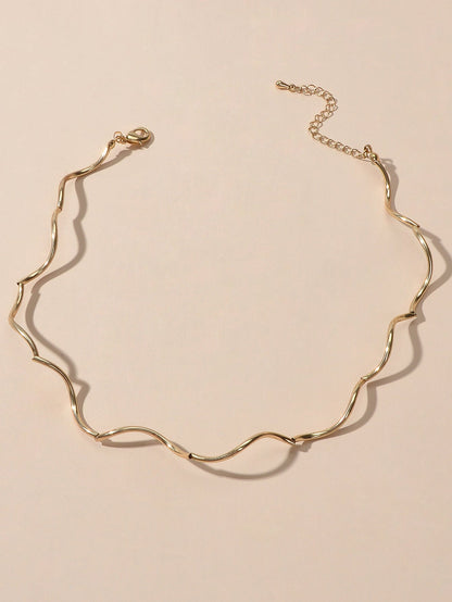 Female Jewellery Gold Silver Short Collar Necklace Women Choker Accessories Gift