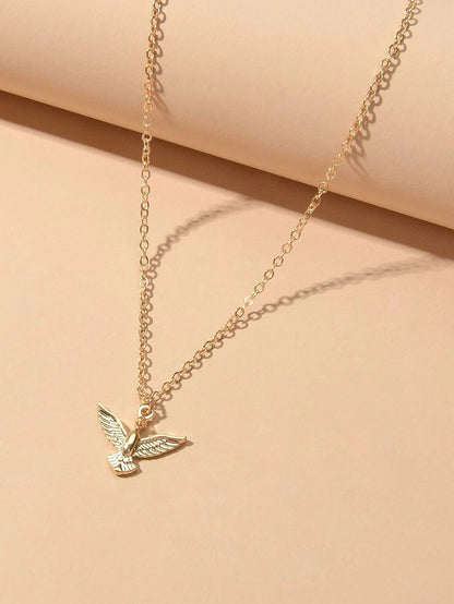 Fashion Accessories Minimalist Gold Chain Bird Pendant Necklace Women Jewellery