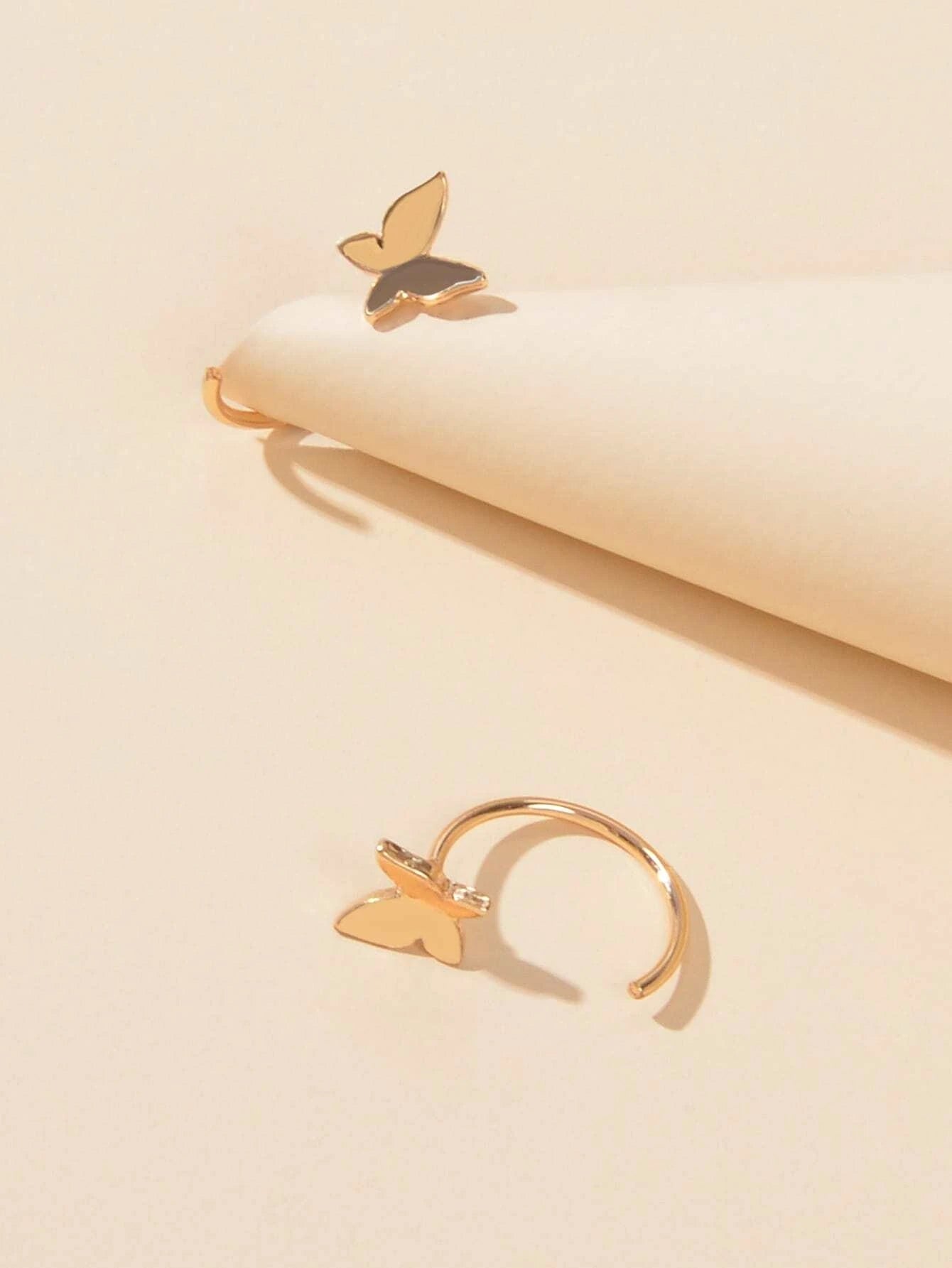 Minimalist Gold Silver Butterfly Cute Hoop Earrings Cute Stud Women Accessories