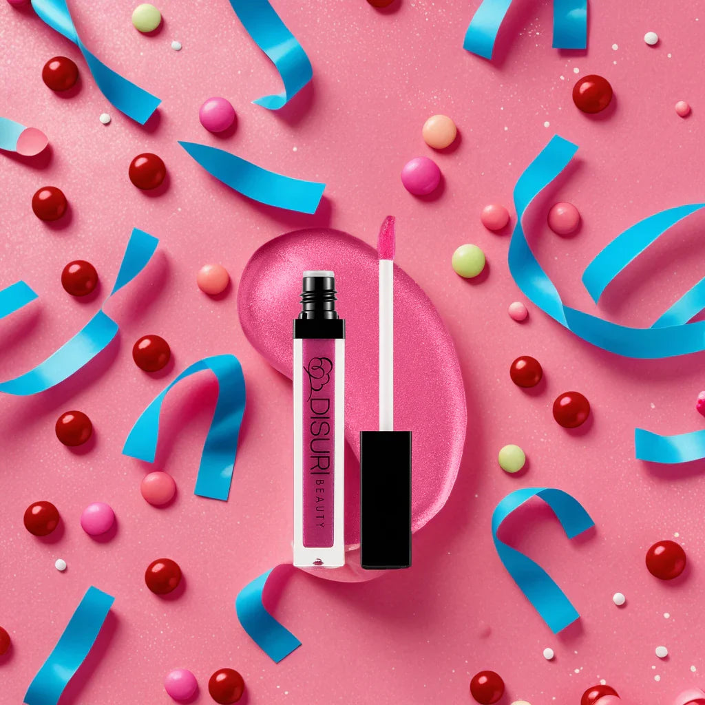 DISURI Beauty Shimmer Lip Gloss - Pink Candy