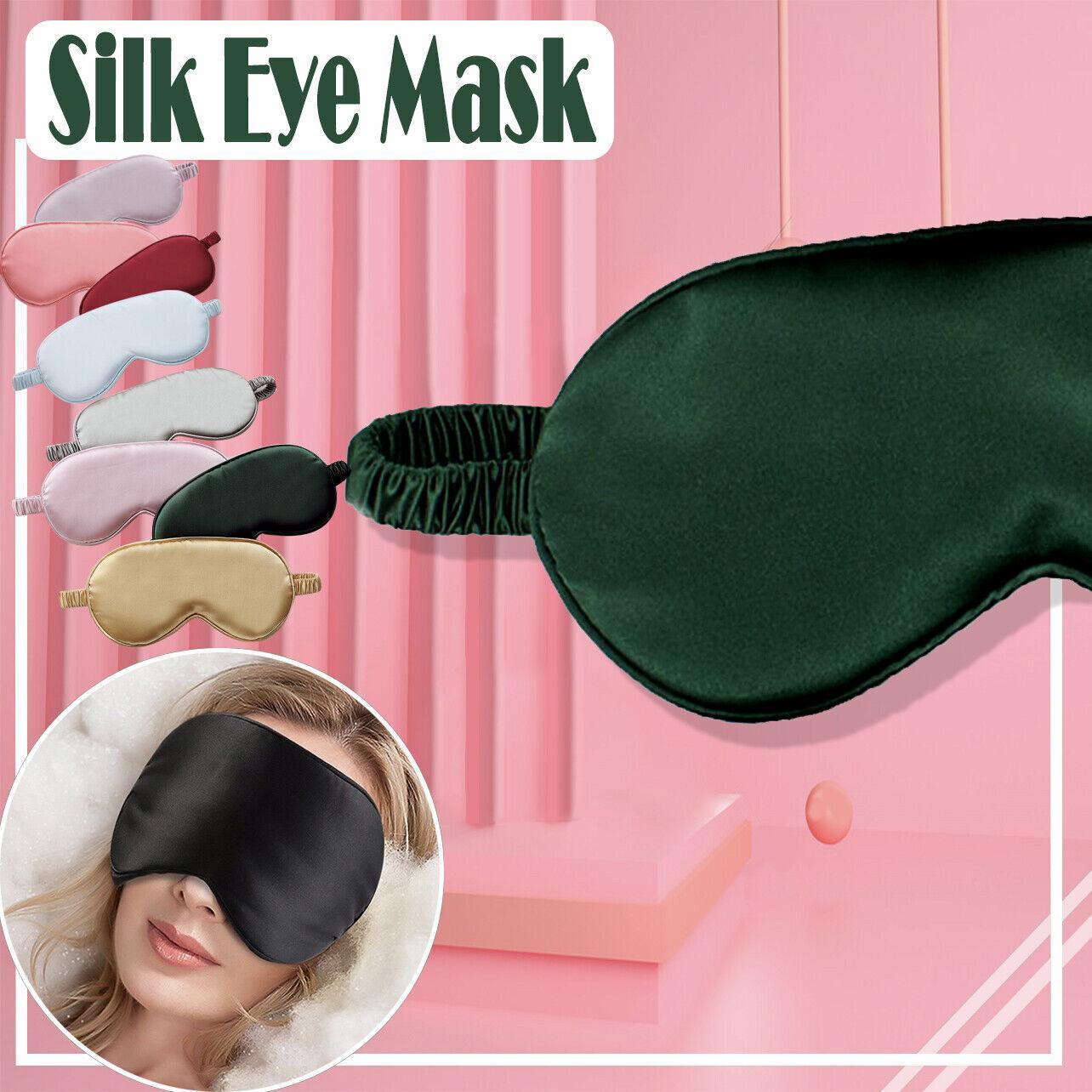 Pure Soft Silk Eyeshade Blindfold Sleep Eye Mask Cover Light Shade Travel Relax