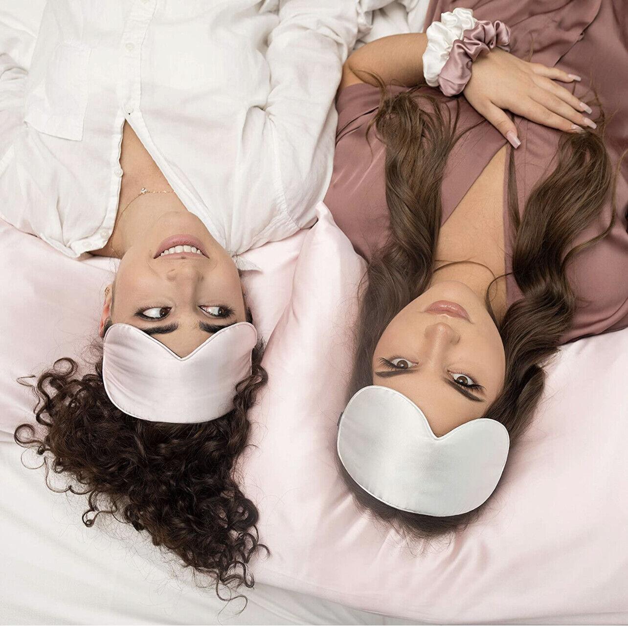 Pure Soft Silk Eyeshade Blindfold Sleep Eye Mask Cover Light Shade Travel Relax