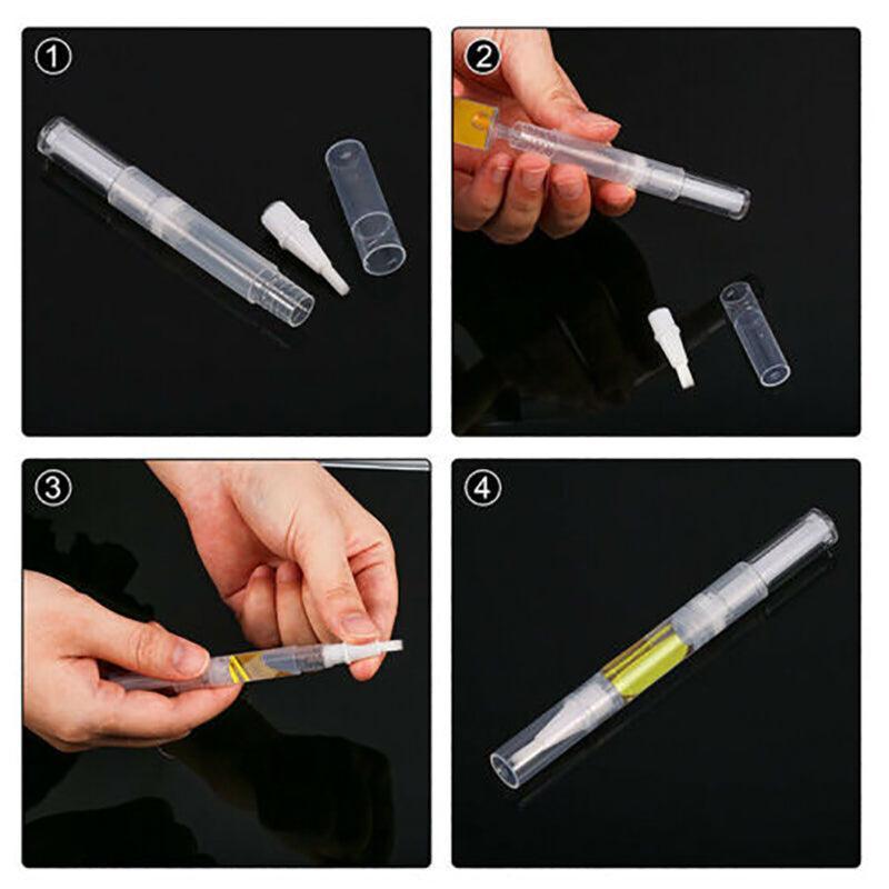 Nail Polish/Cuticle Oil Container Empty Twist Pens With Brushes Travel Portable