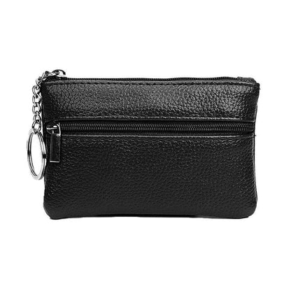 Coin Small Change Bag Card Wallet Pouch Zip Up Women Key Ring Leather Mini Purse