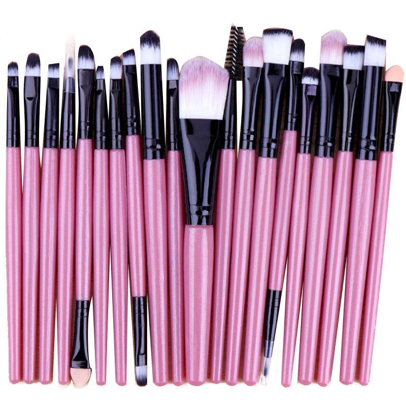 20 Pcs Makeup Brush Set Eyeshadow Eyebrow Powder Foundation Contour Lip Brushes