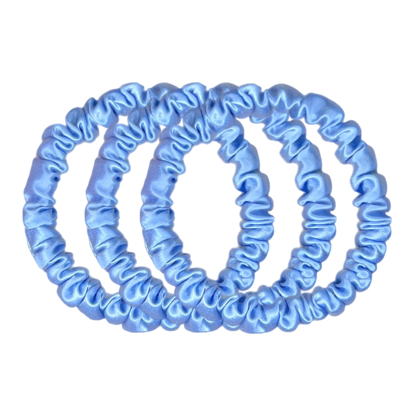 Skinny Silk Scrunchies - Light Blue
