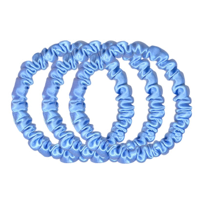 Skinny Silk Scrunchies - Light Blue