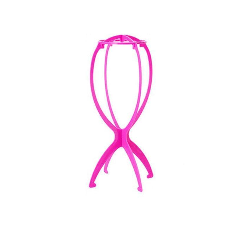 Folding Wig Stand Holder Portable Hat Cap Display Rack Stable Plastic Frame Tool