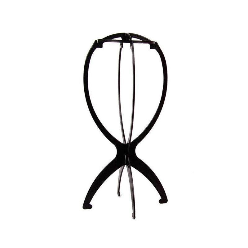 Folding Wig Stand Holder Portable Hat Cap Display Rack Stable Plastic Frame Tool