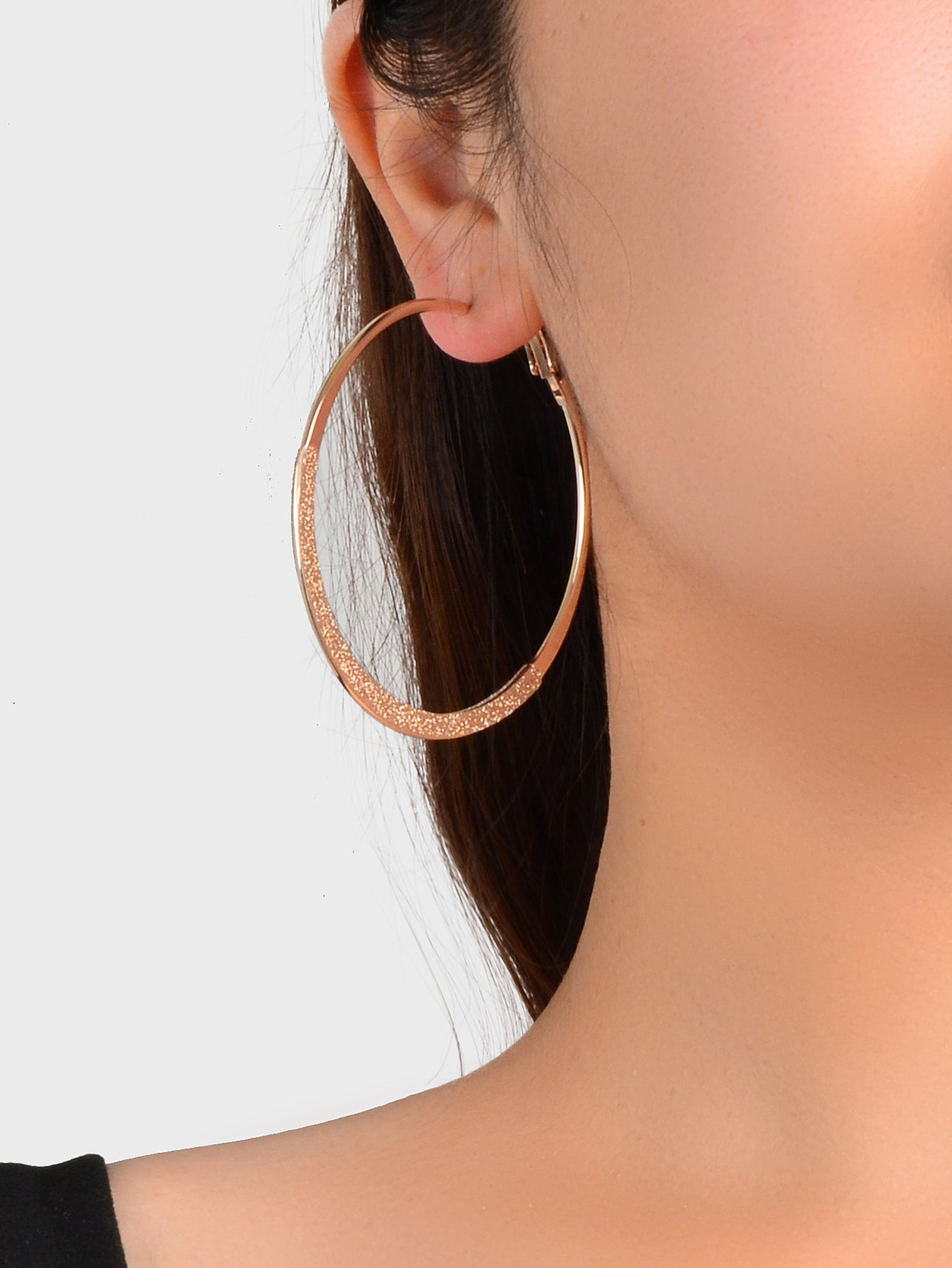 Spinning Rosegold Silver Big Circle Hoop Party Earrings Women Teens Accessories