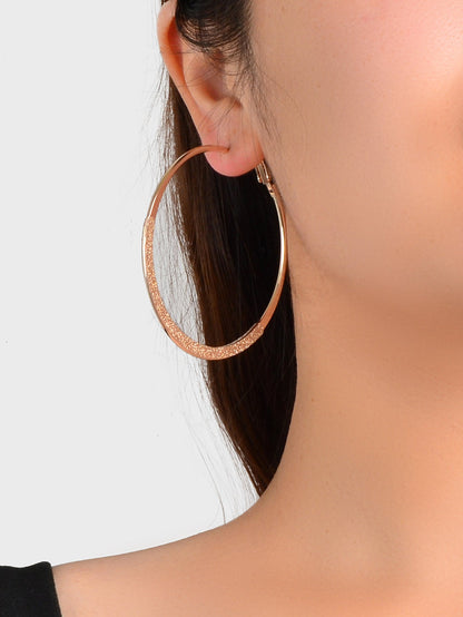 Spinning Rosegold Silver Big Circle Hoop Party Earrings Women Teens Accessories
