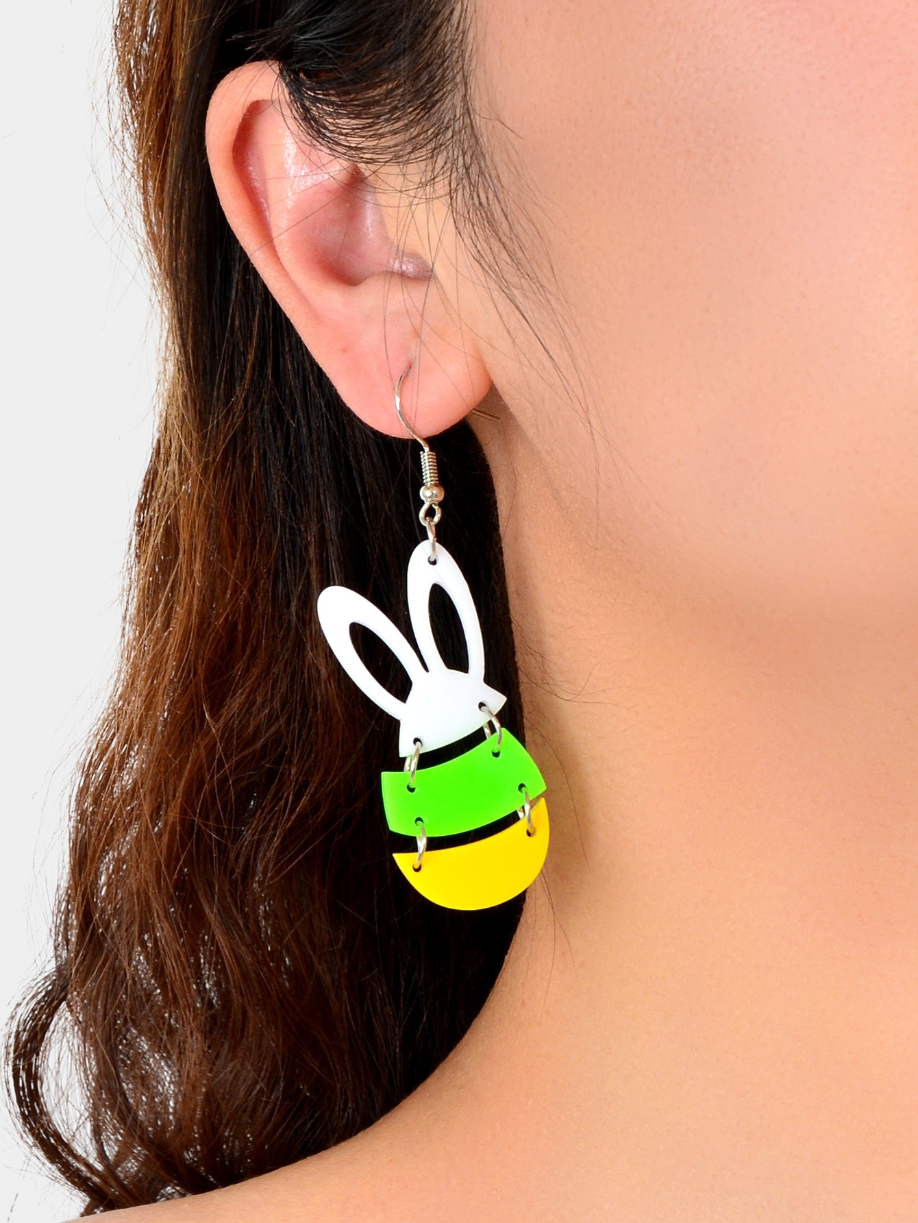 Lovely Colourful Acrylic Rabbit Bunny Earrings Women Easter Holiday Accessories