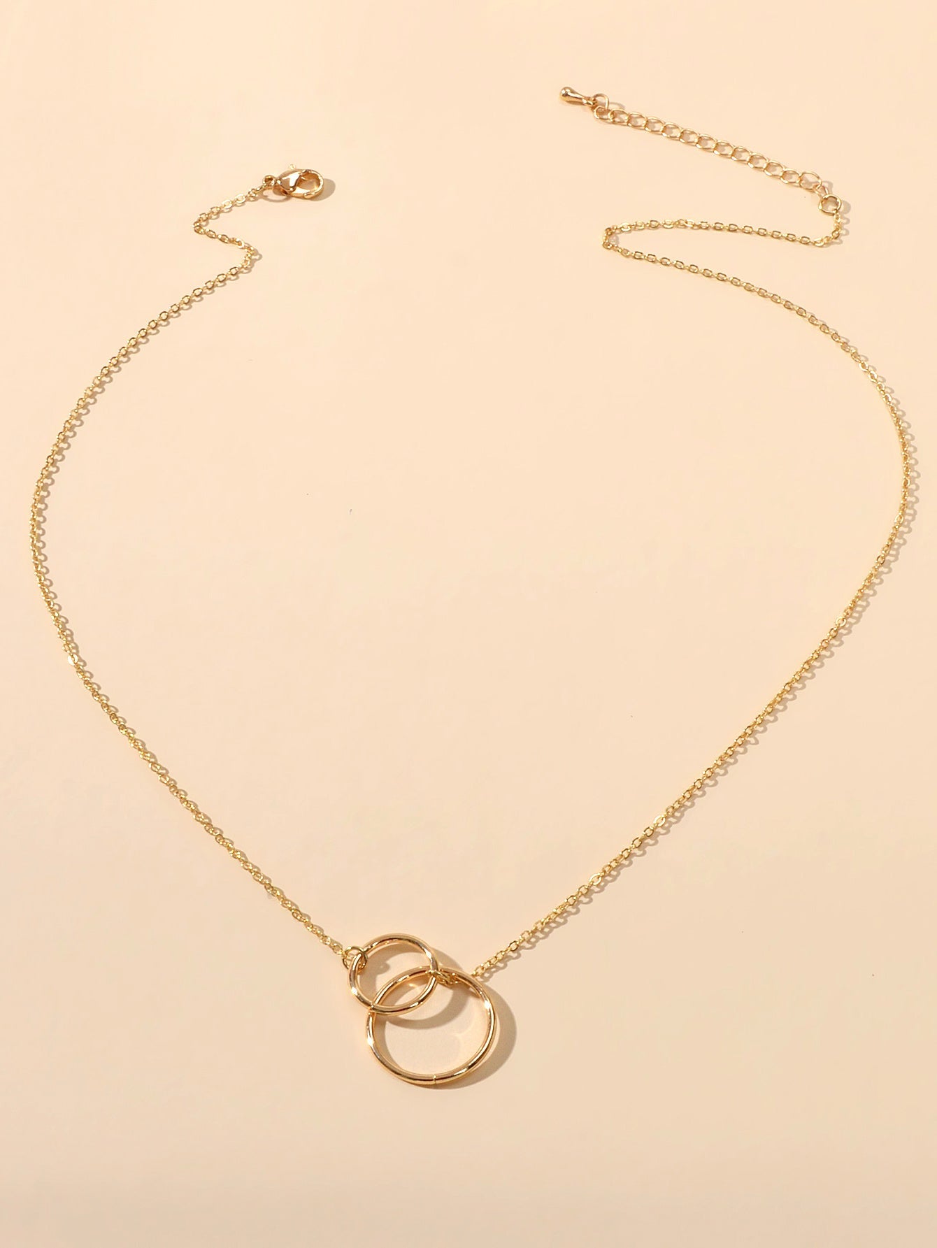 Minimalist Women Accessories Gold Silver Chain Circle Pendant Necklace for Party